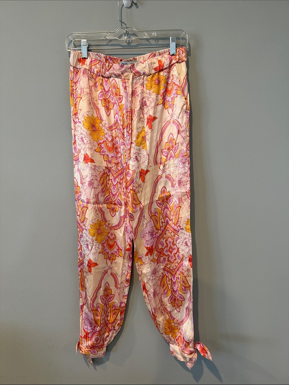 Zara Paisley soft satin Pants